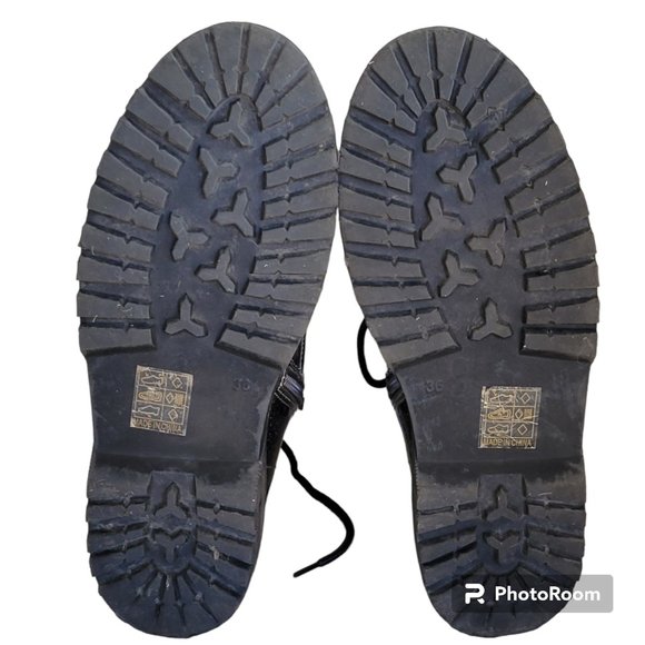 Patrizia Poweress Chunky Platform Gunmetal Metallic Combat Boots EU 36/US 6 - Picture 11 of 11